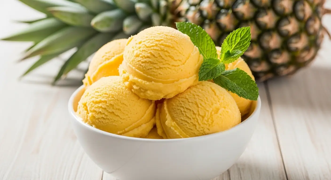 Pineapple Mint Frozen Sorbet