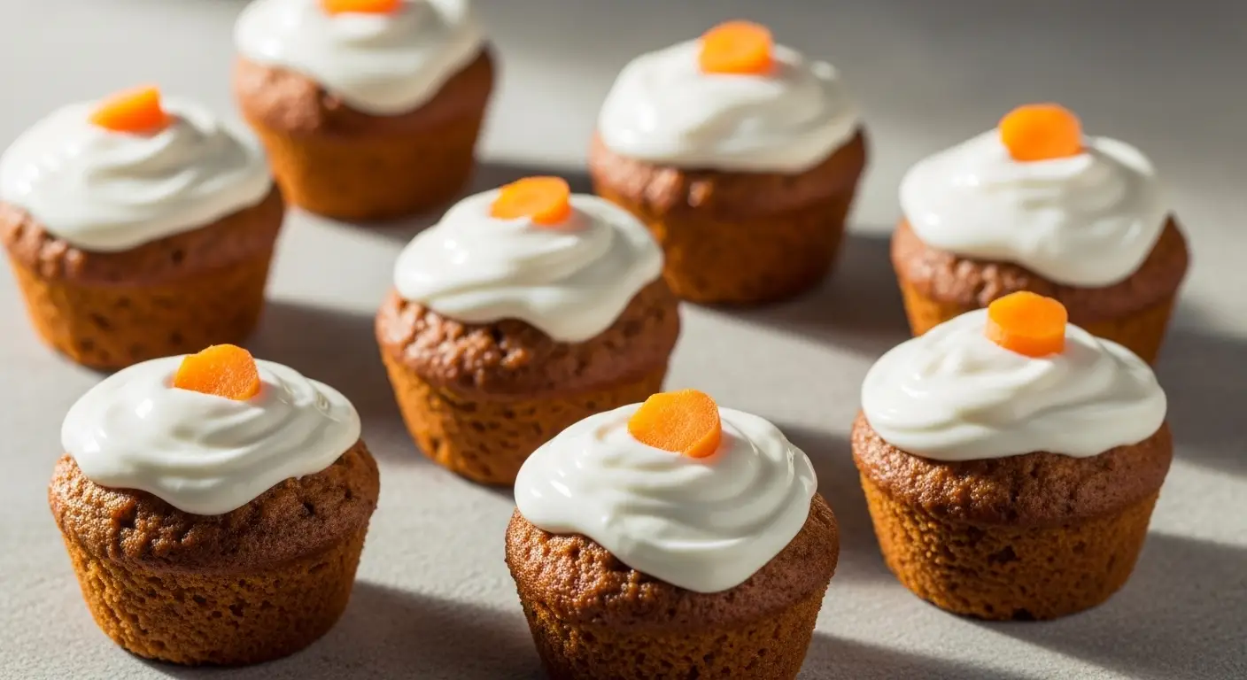Healthy Carrot Cake Muffins with a Greek Yogurt Frosting