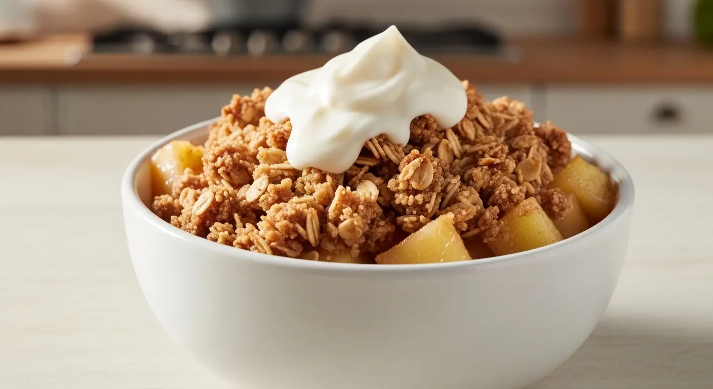 10 Minute Microwave Apple Crisp for a Warm Healthy Treat