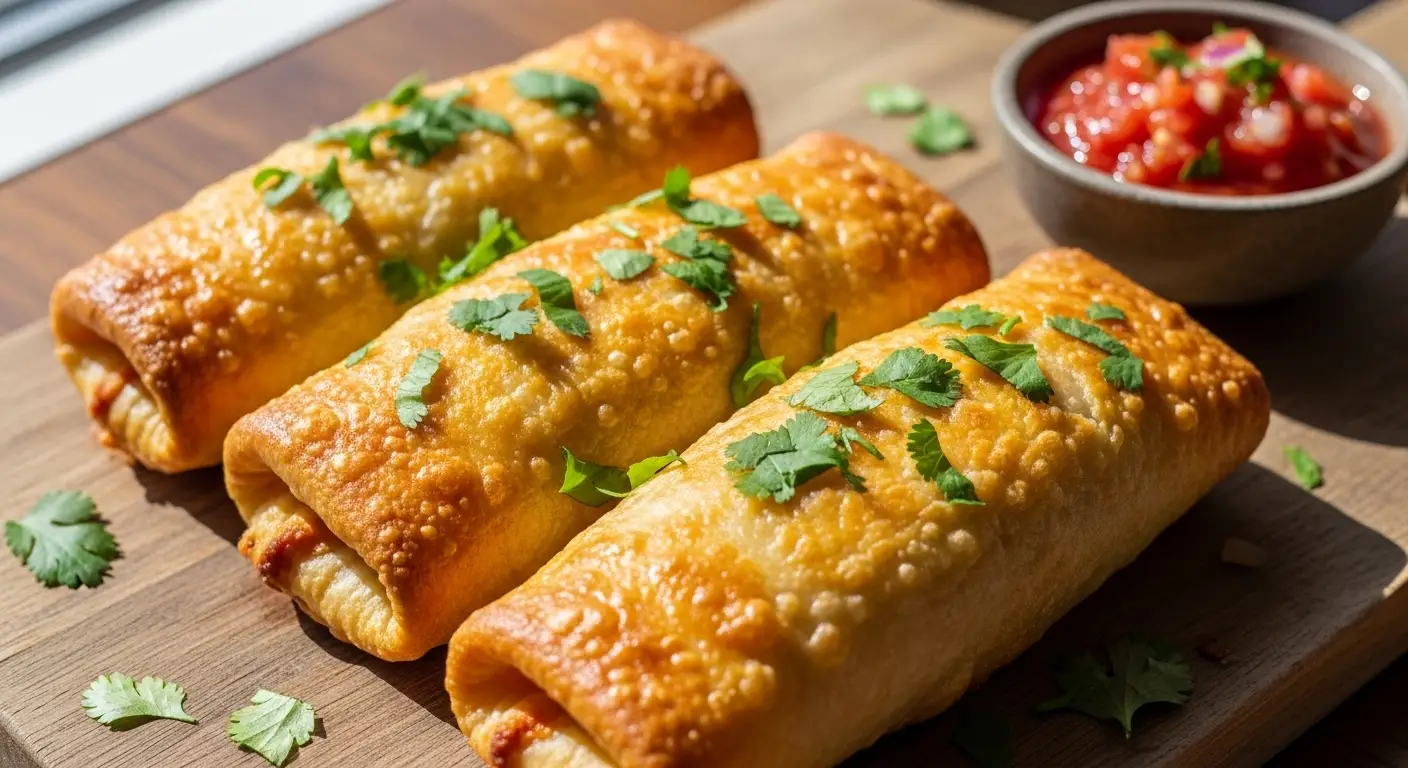 Savory Baked Chicken Chimichangas with a Golden Crunch