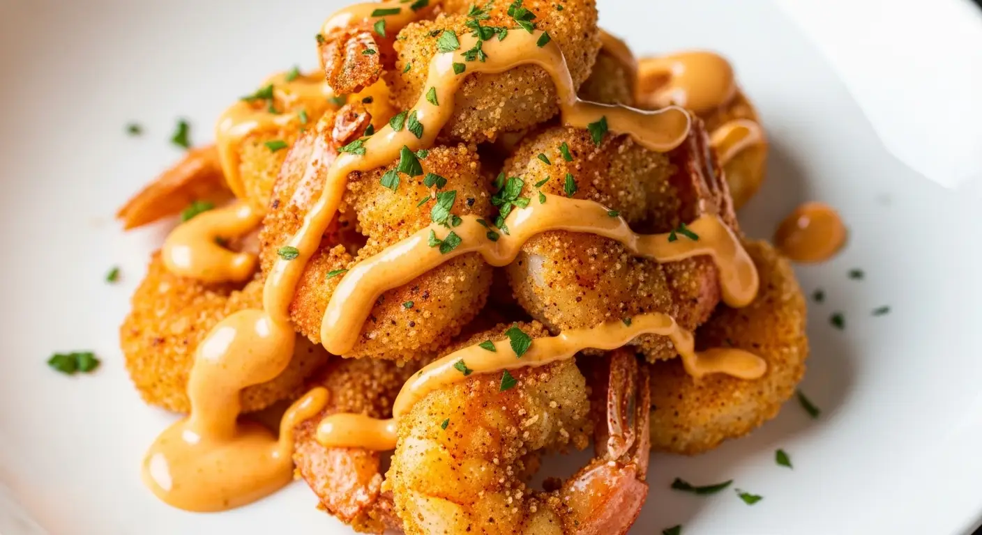 Crispy Cajun Shrimp Creamy Sauce