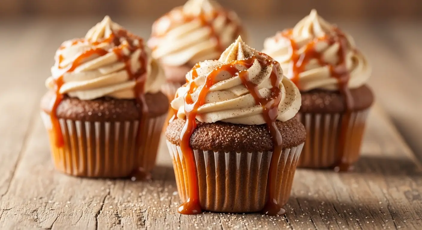 Cinnamon Sugar Churro Cupcakes with Dulce de Leche