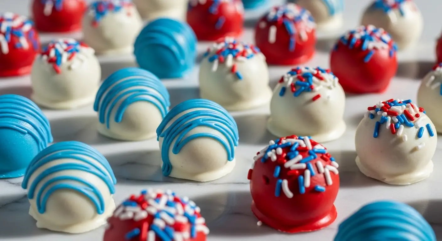 Red White Blue Cake Balls