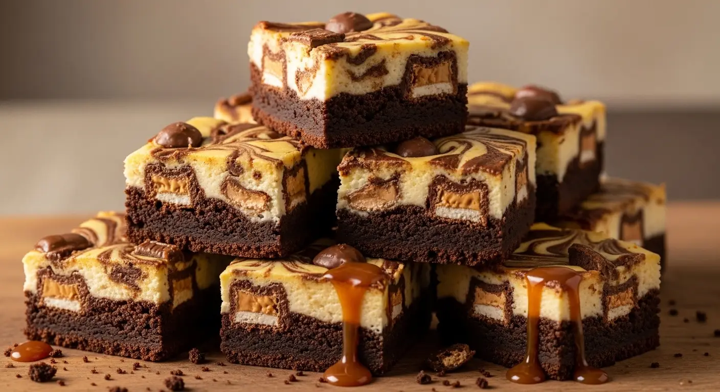 Milky Way Caramel Cheesecake Brownies