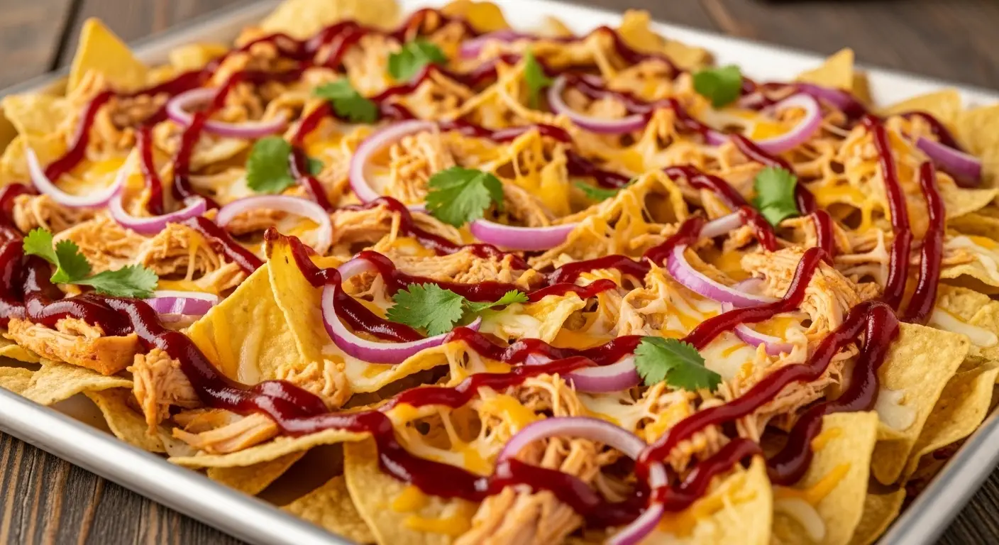 Sheet Pan BBQ Chicken Nachos