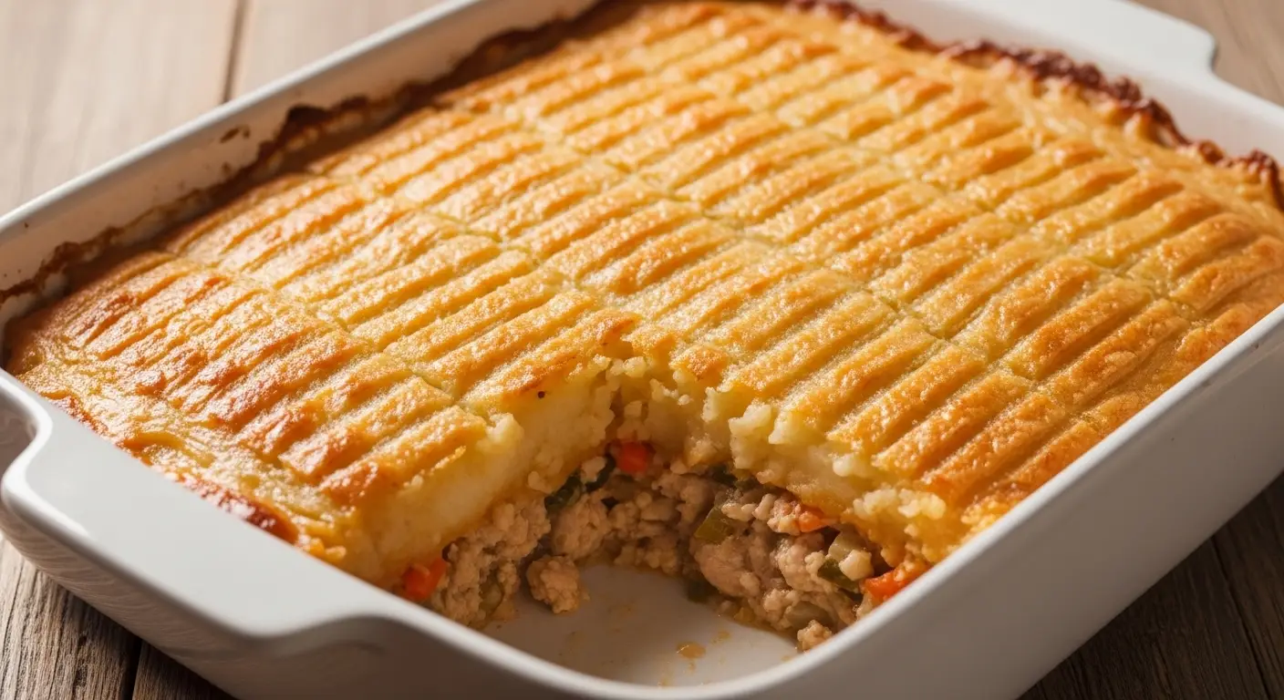 Healthy Turkey Shepherd’s Pie with a Fluffy Potato Topping