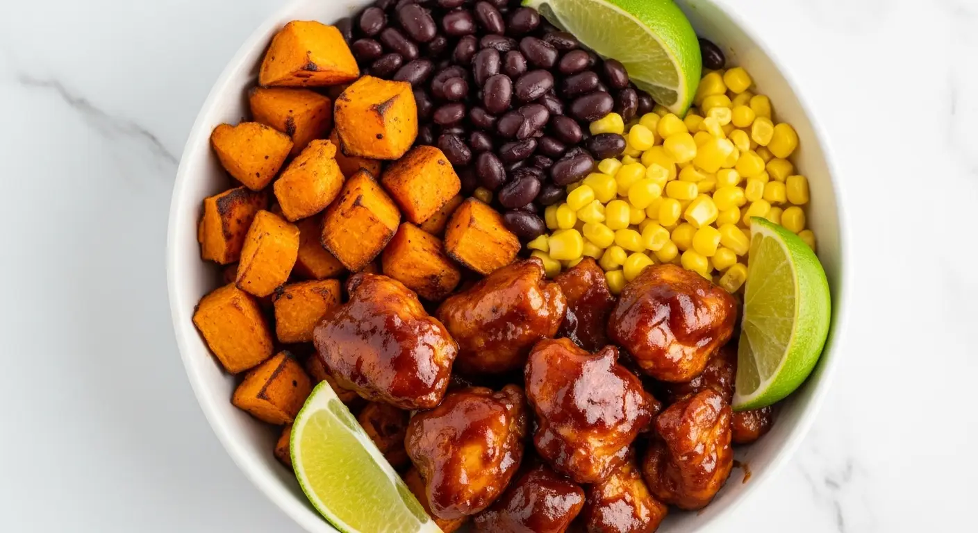 BBQ Chicken Roasted Sweet Potato Bowls