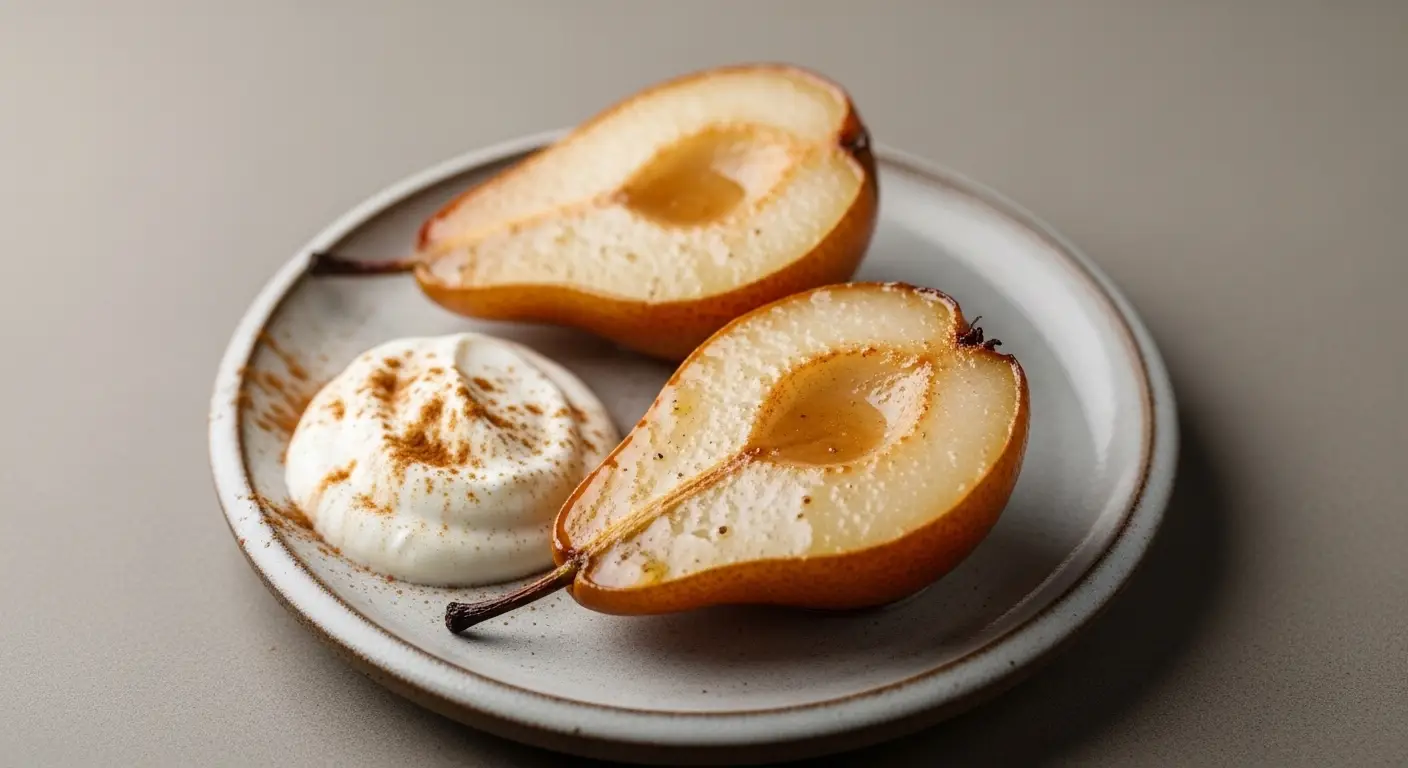 Healthy Baked Pear Halves with Toasted Walnuts and Honey