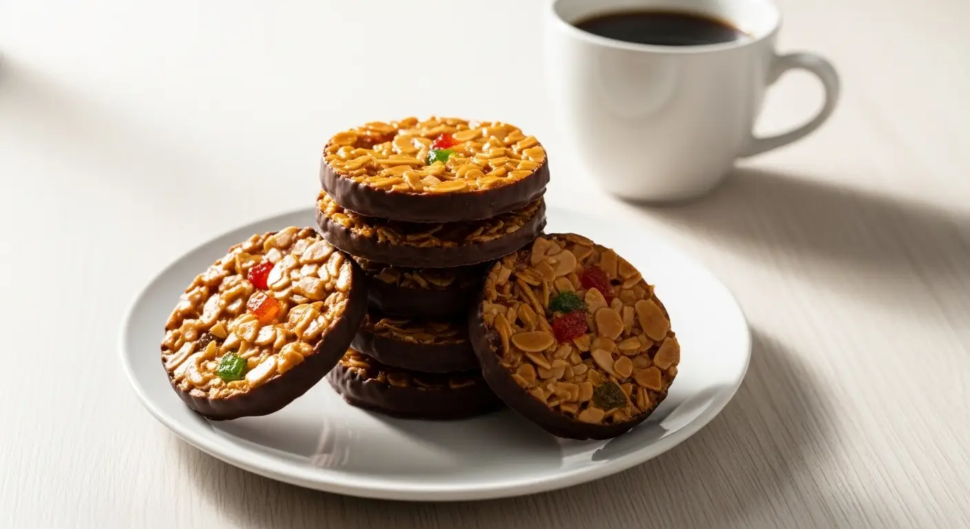 Lacy Florentine Cookies with Dark Chocolate