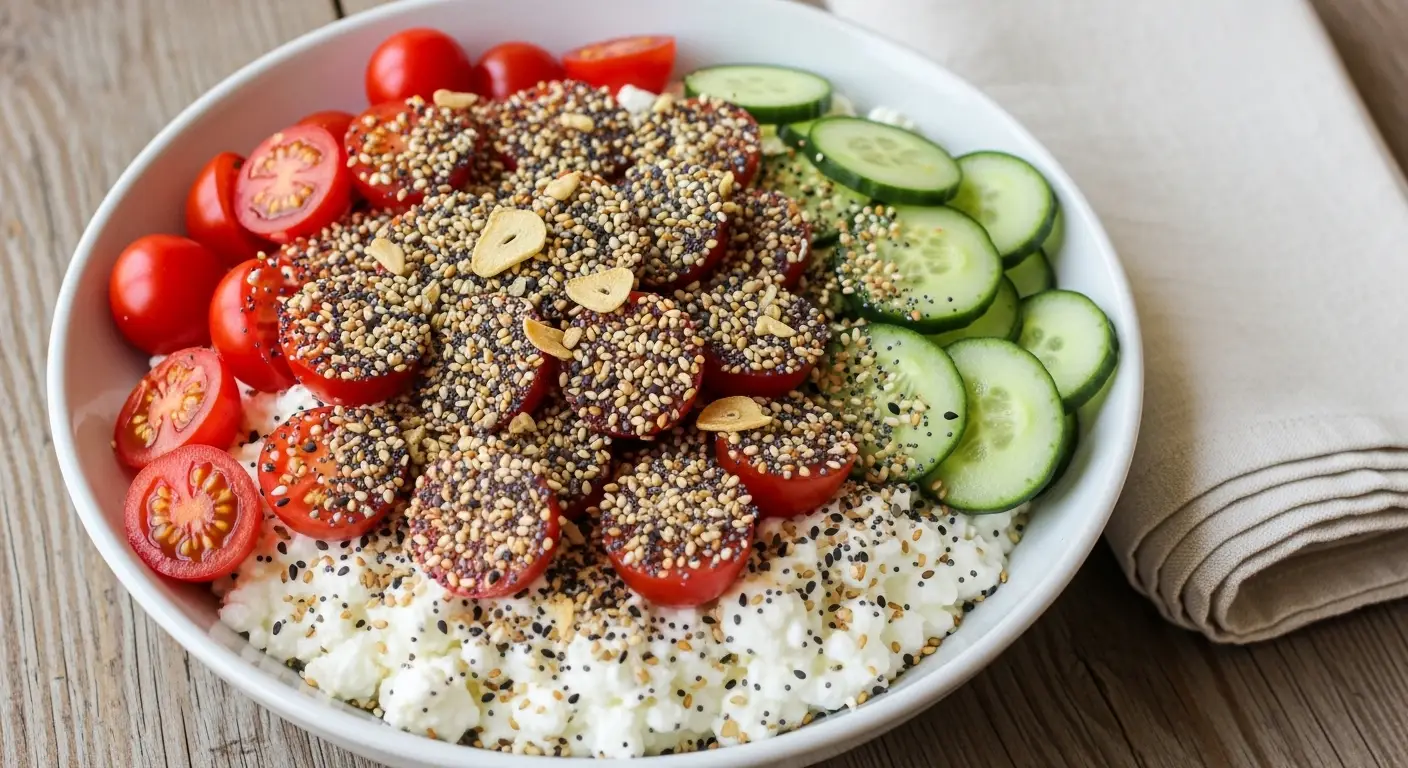 5 Minute Savory Cottage Cheese Bowls for a High Protein Snack