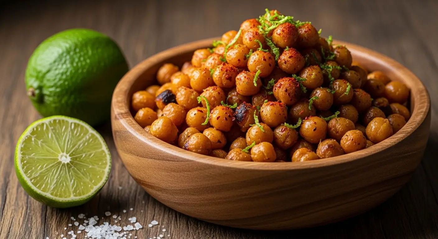 Savory Roasted Chickpeas with a Bold Chili Lime Kick