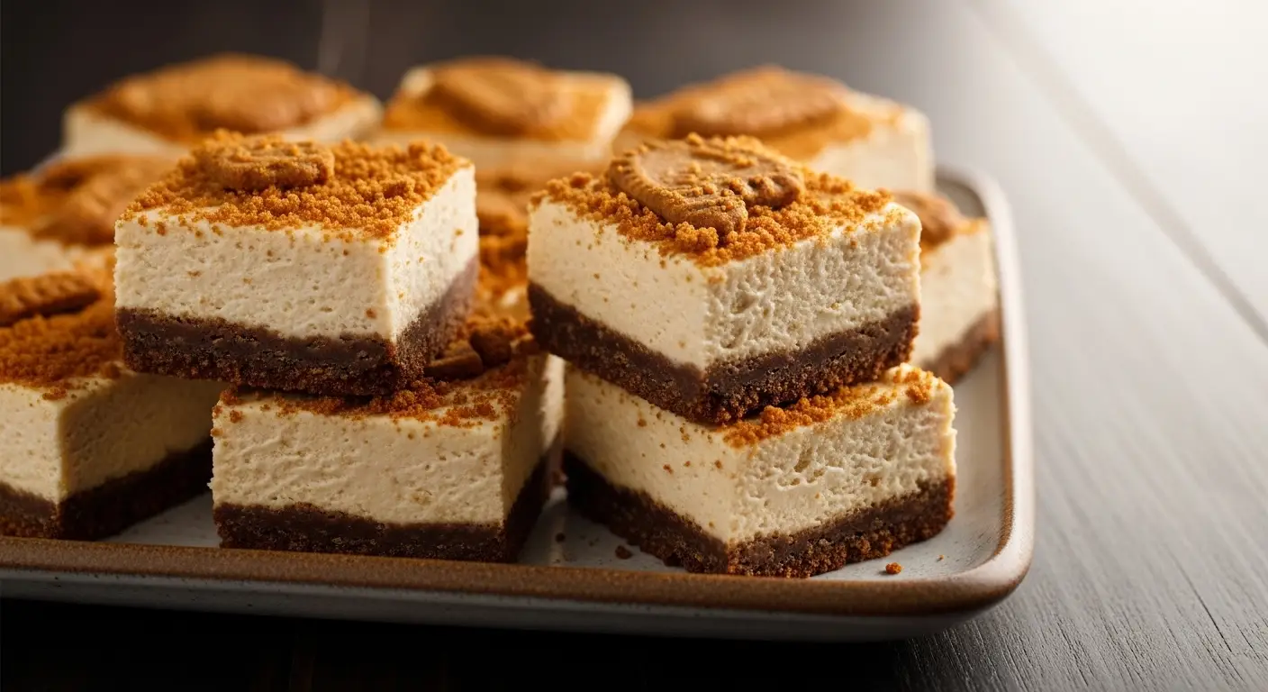 4 Ingredient Biscoff Cheesecake Bars for Easy Entertaining