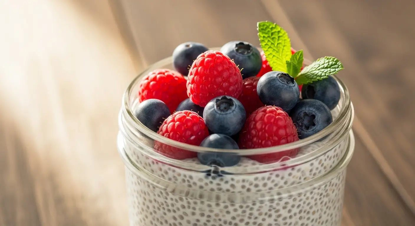 Healthy Overnight Chia Pudding with Fresh Fruit
