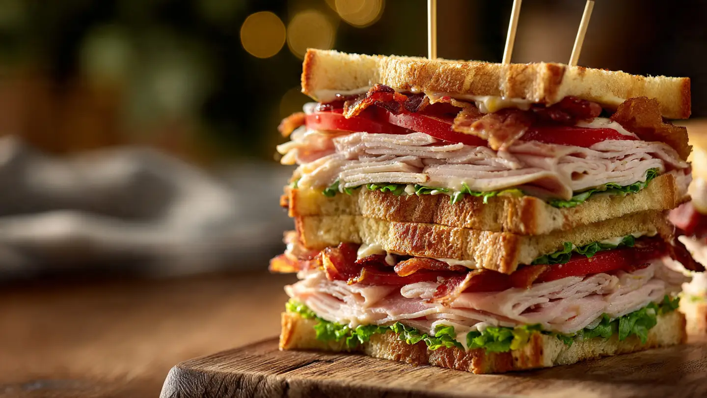 Club Sandwich on Croissant Bread