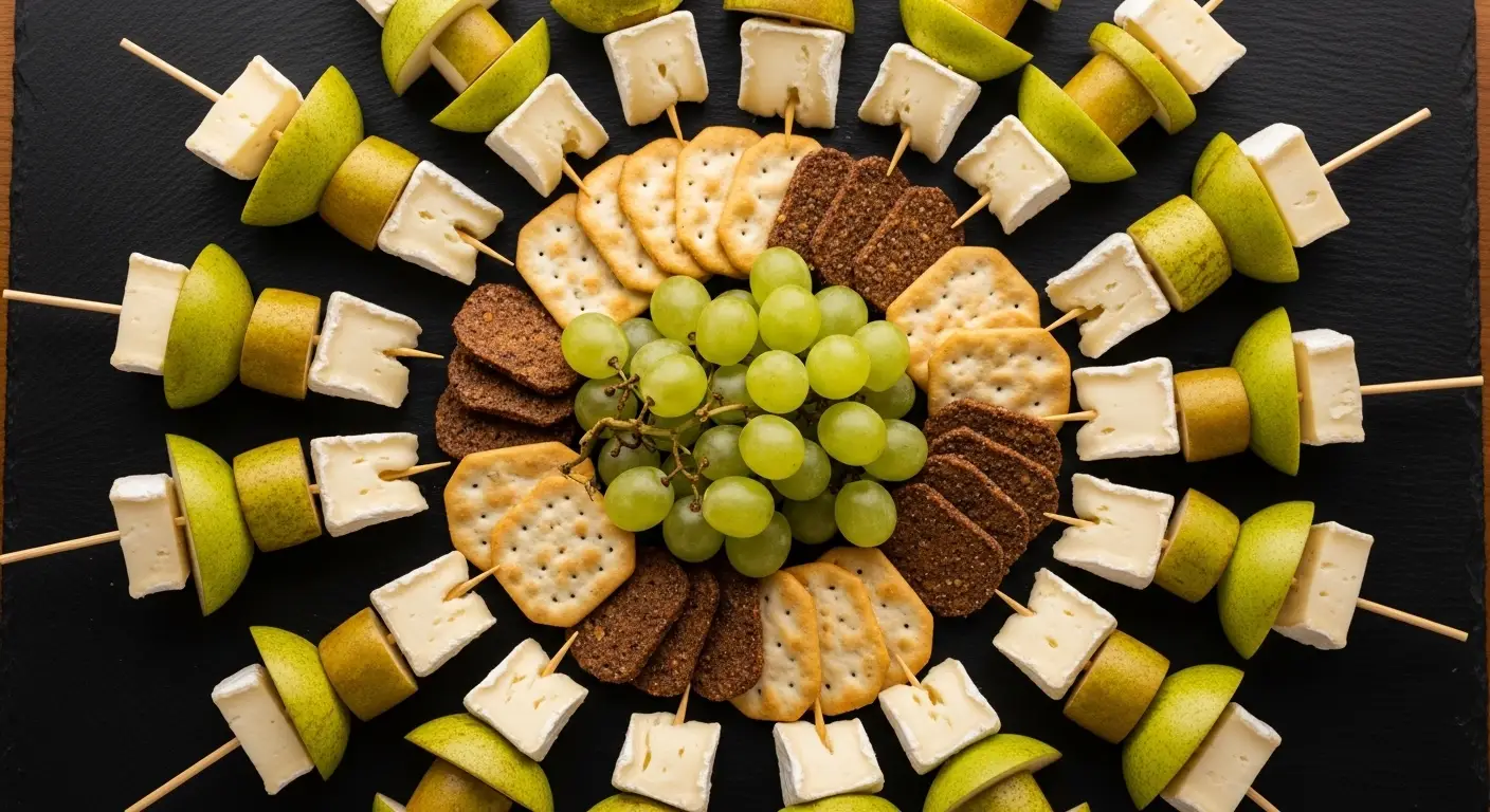 Pear Brie Cheese Salad Skewers