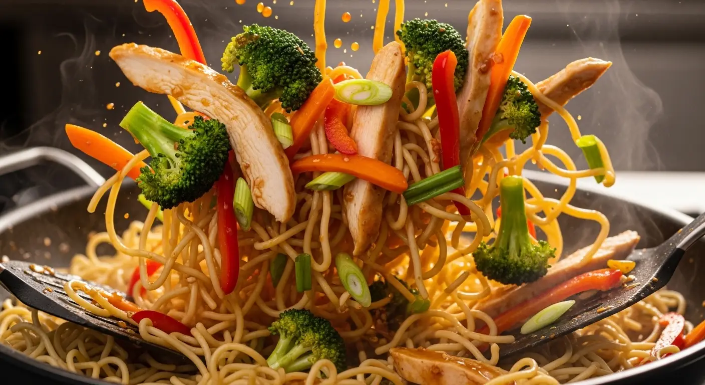 30-Minute Veggie Chicken Lo Mein