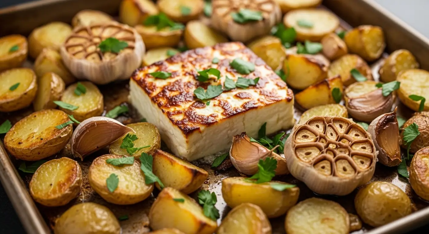 Roasted Potatoes Baked Feta Garlic