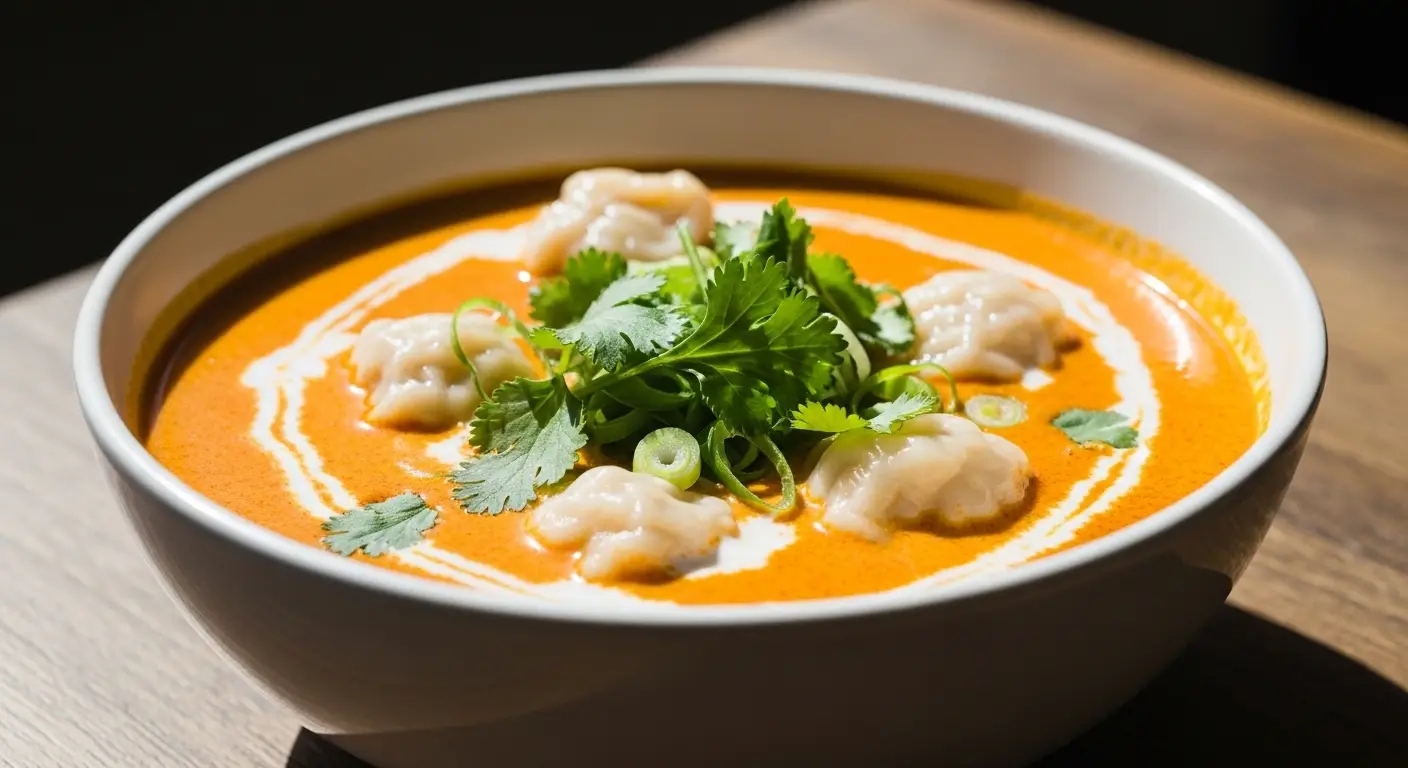 Thai Coconut Curry Dumpling Soup