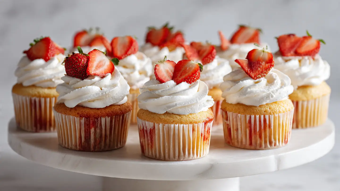 Strawberry Shortcake Cupcakes with Fresh Berries