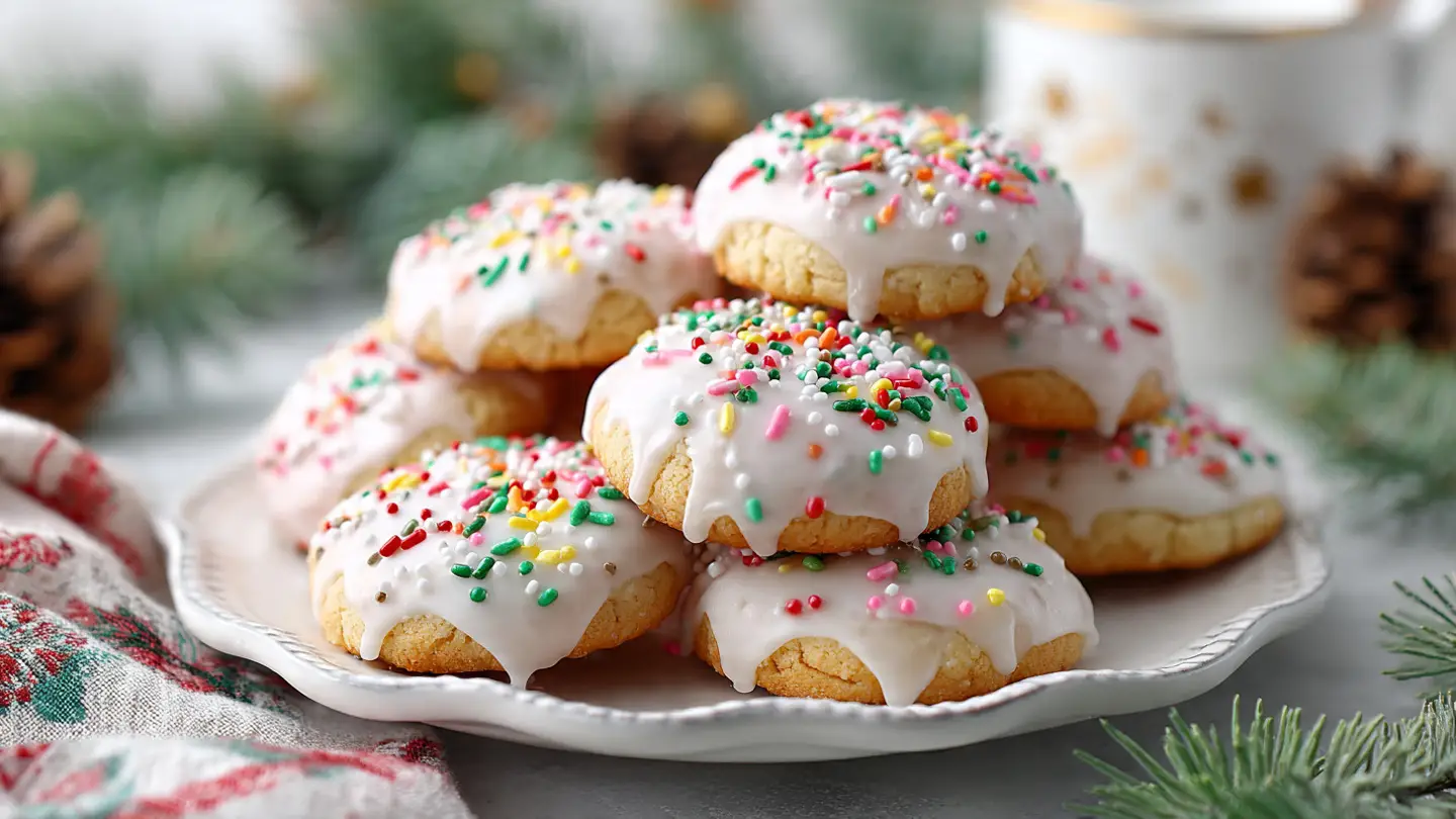 Classic Italian Christmas Cookies with Anise Glaze