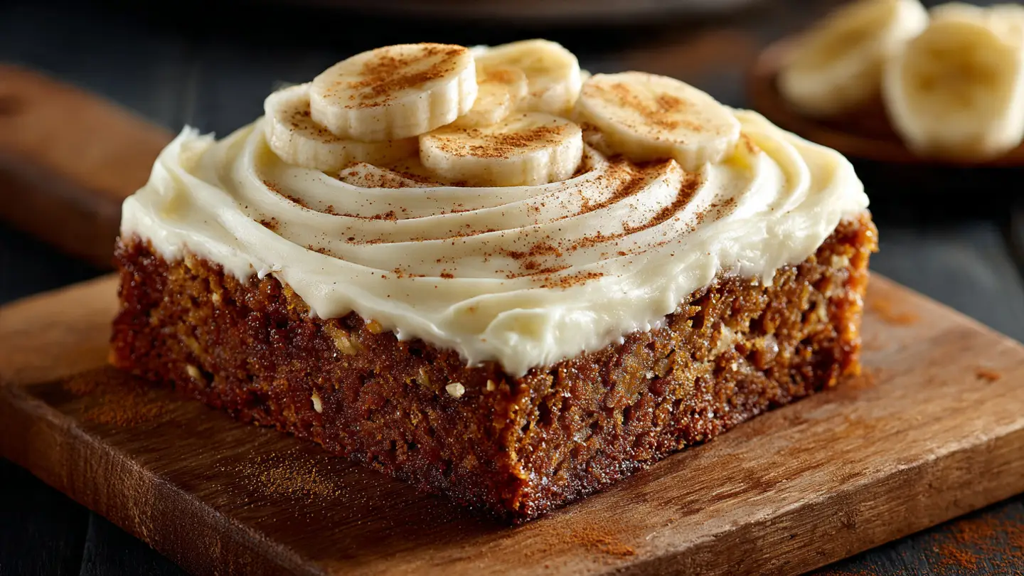 Best Ever Healthy Banana Bread Cake with Cream Cheese Icing