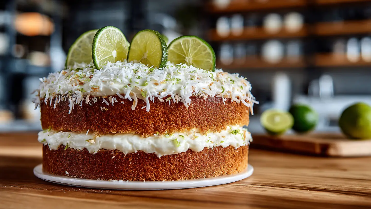 Zesty Key Lime Cake with Tropical Frosting