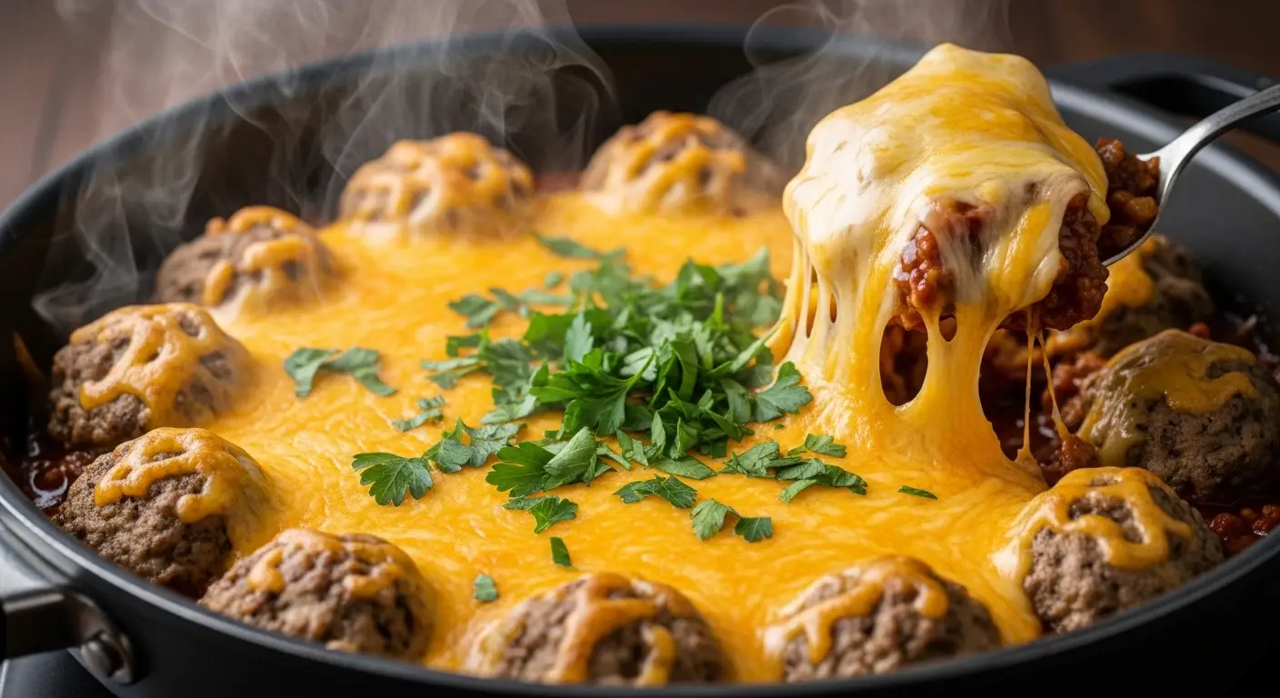 Cheesy One Pot Beef Potatoes Dumplings