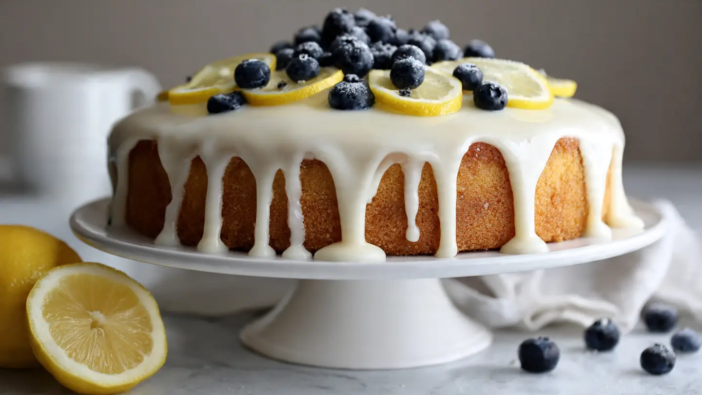 The Ultimate Moist Lemon Blueberry Cake with Zesty Glaze