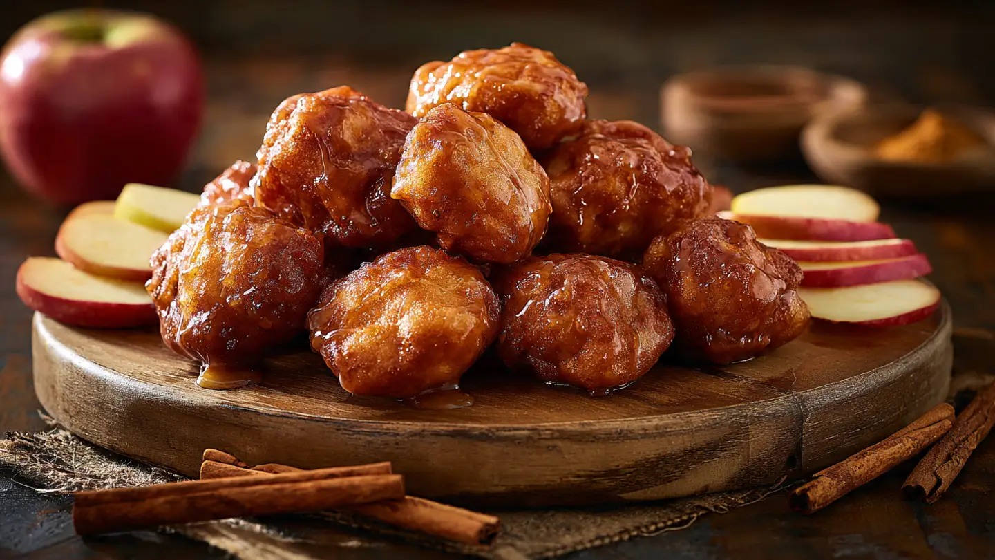 Homemade Crispy Apple Fritter Bites with a Simple Glaze