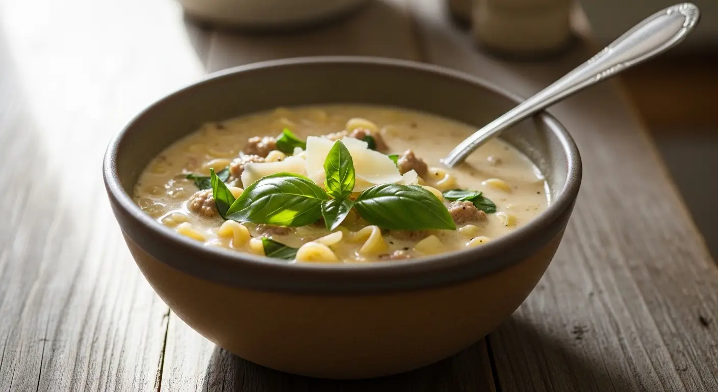 Creamy Parmesan Italian Sausage Ditalini Soup
