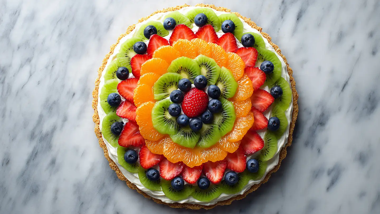 Colorful Fruit Pizza with a Sugar Cookie Crust