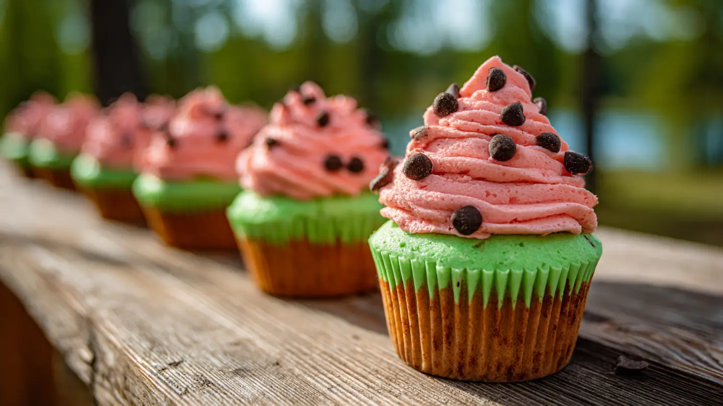 Cute Watermelon Cupcakes for Summer Parties