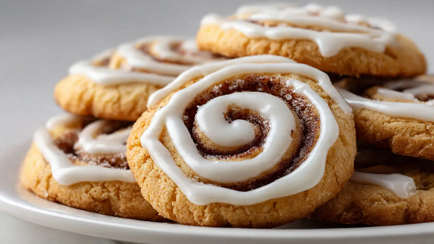 Soft Cinnamon Roll Cookies with Cream Cheese Glaze