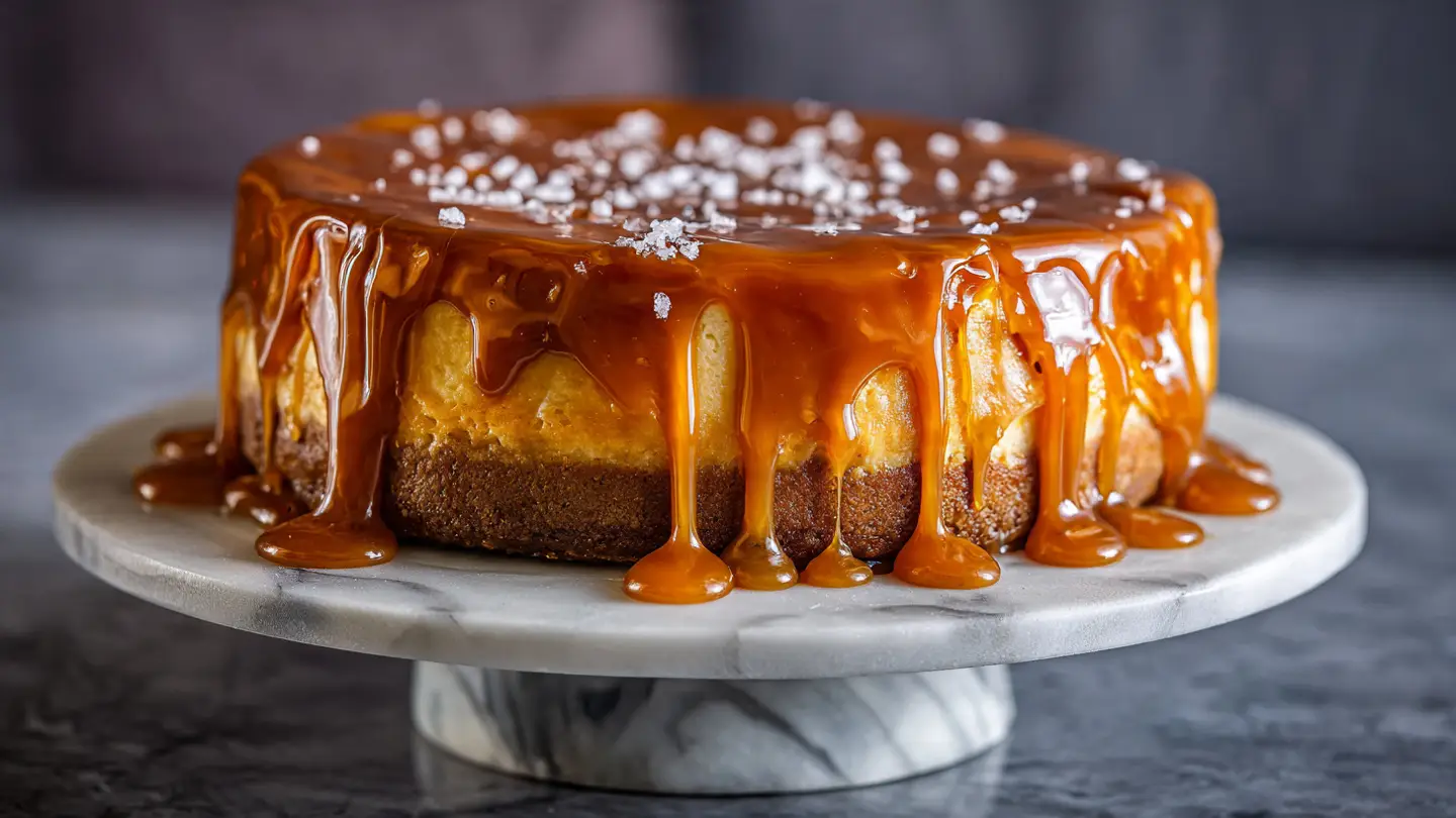 Gooey Salted Caramel Cheesecake