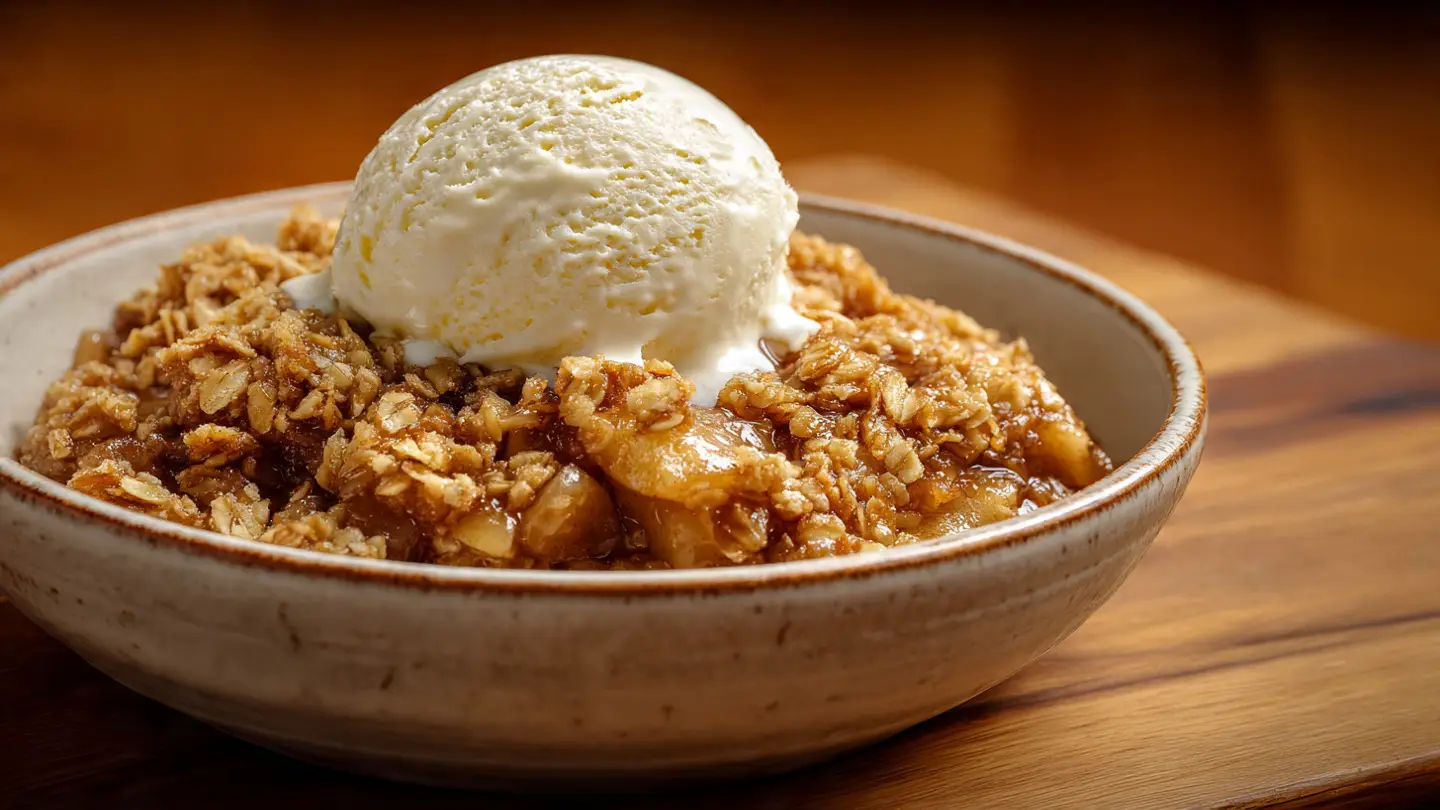 5 Minute Microwave Apple Crisp with a Crunchy Oat Topping