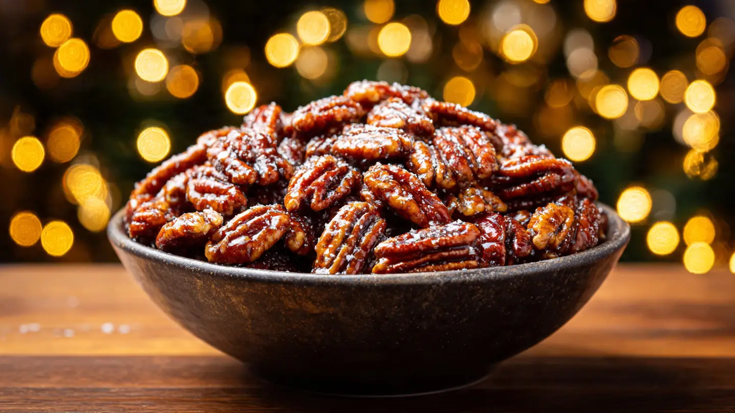 10 Minute Sweet and Spicy Candied Pecans for Gifting
