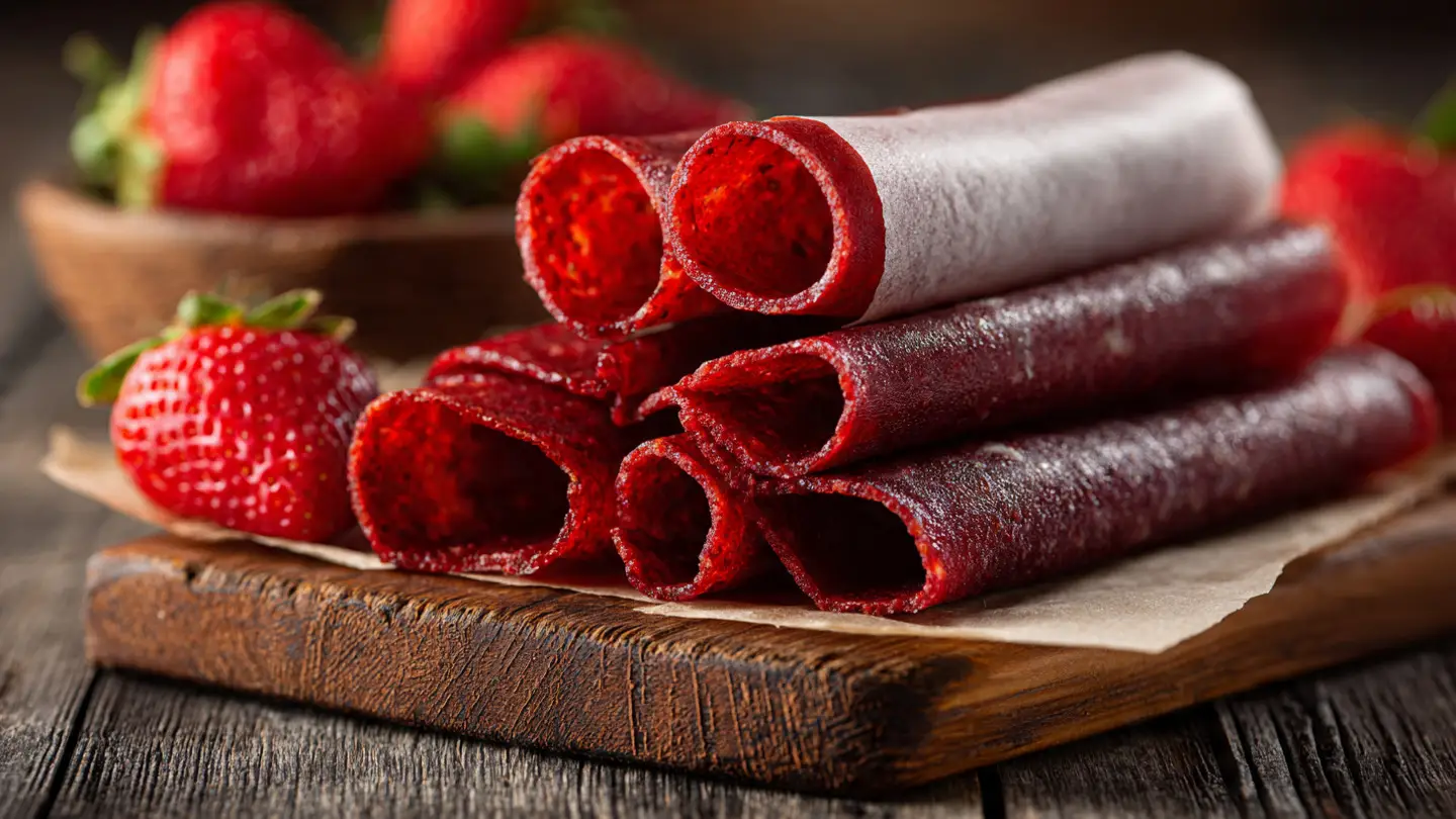 Homemade Low-Sugar Strawberry Fruit Roll-Ups for Kids