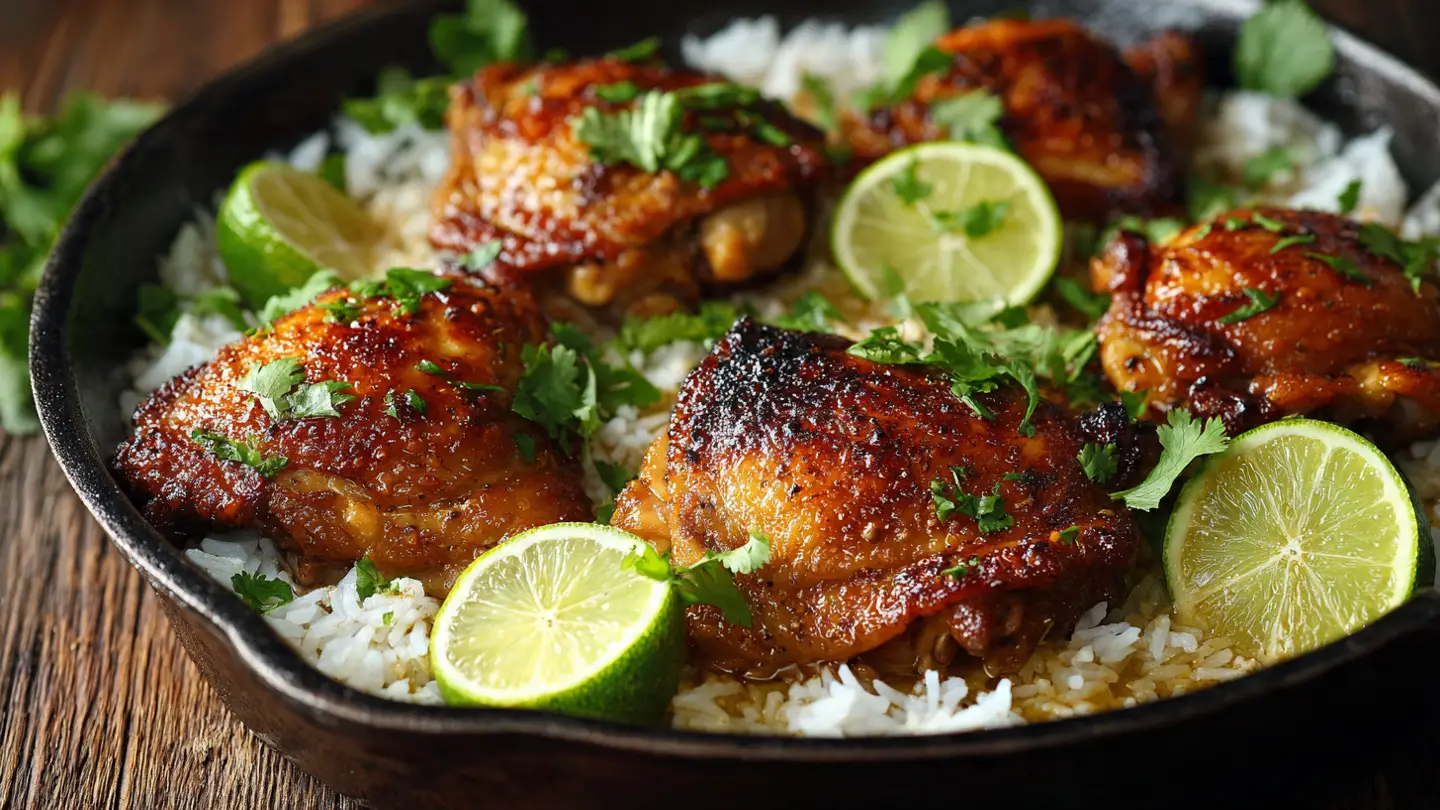 One Pan Cilantro Lime Chicken and Rice