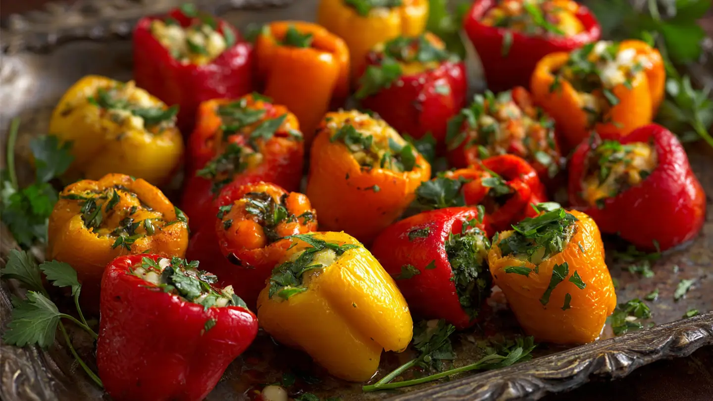 4 Simple Varieties of Healthy Stuffed Mini Peppers
