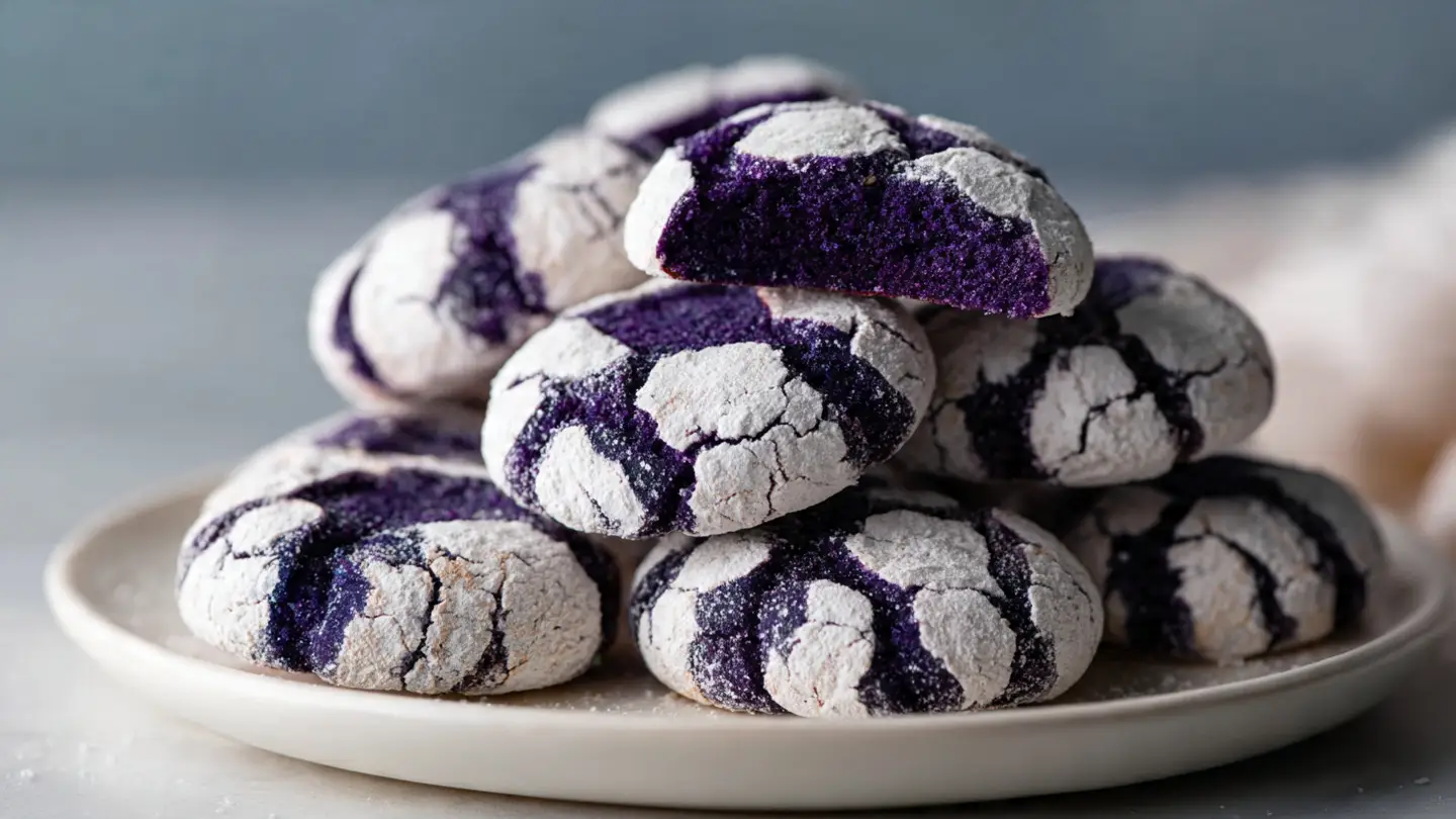 Ube Crinkle Cookies