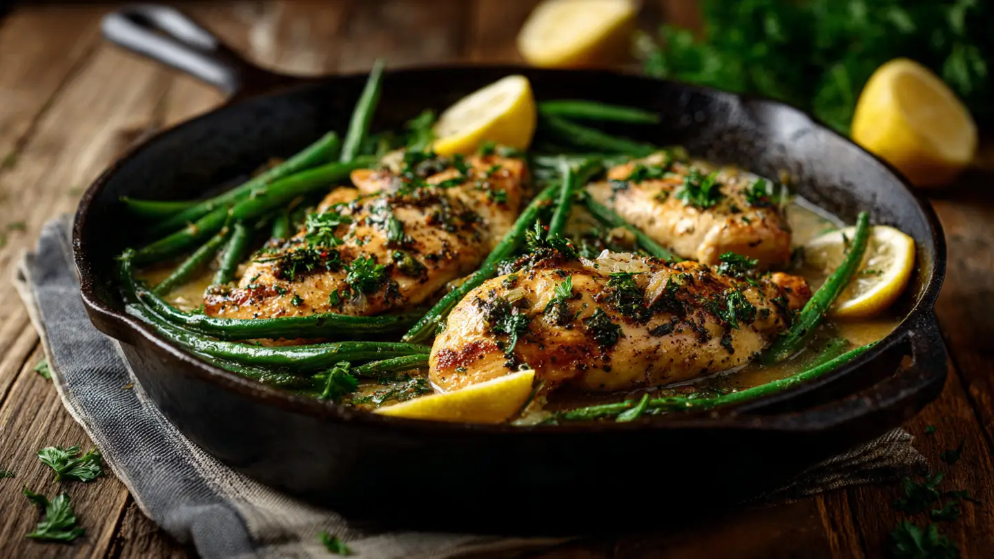 Garlic Butter Chicken and Green Beans Skillet