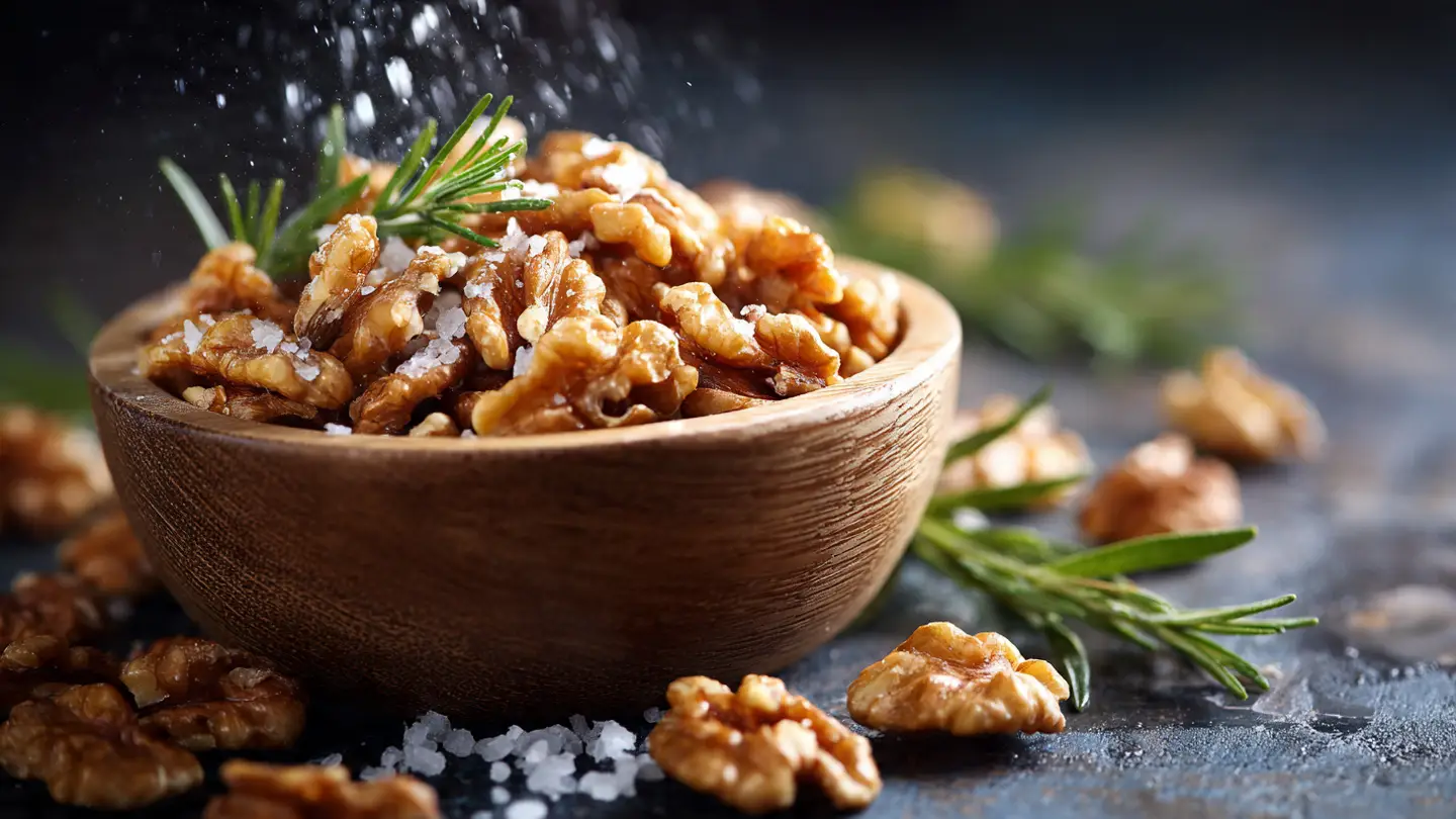 Best Ever Savory Sweet Rosemary Roasted Walnuts