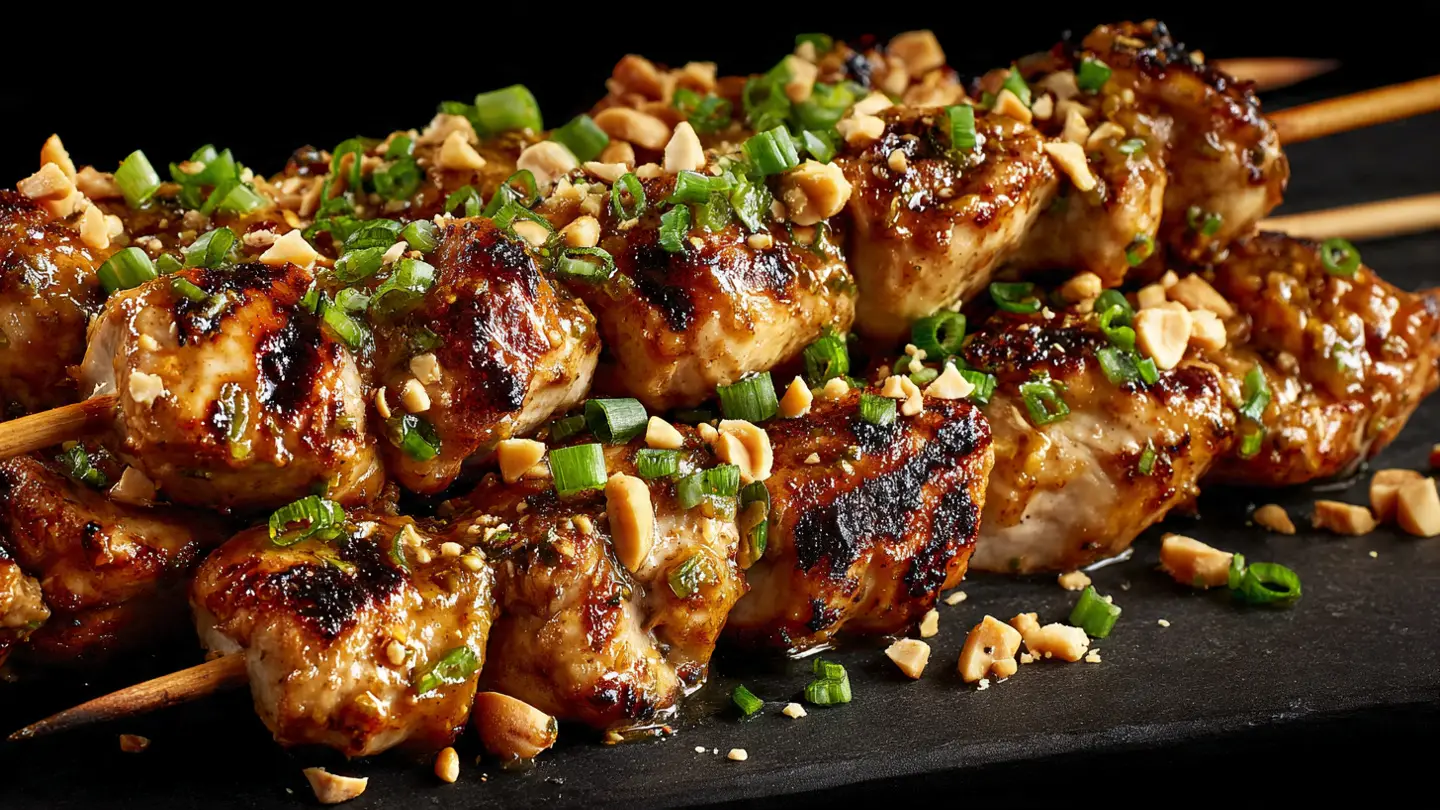 Peanut Chicken Kabobs