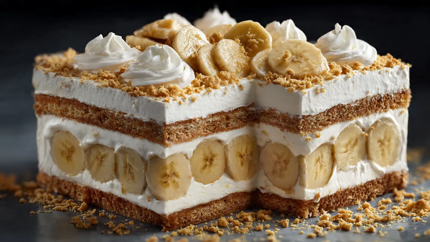 Creamy Banana Icebox Cake with Graham Crackers