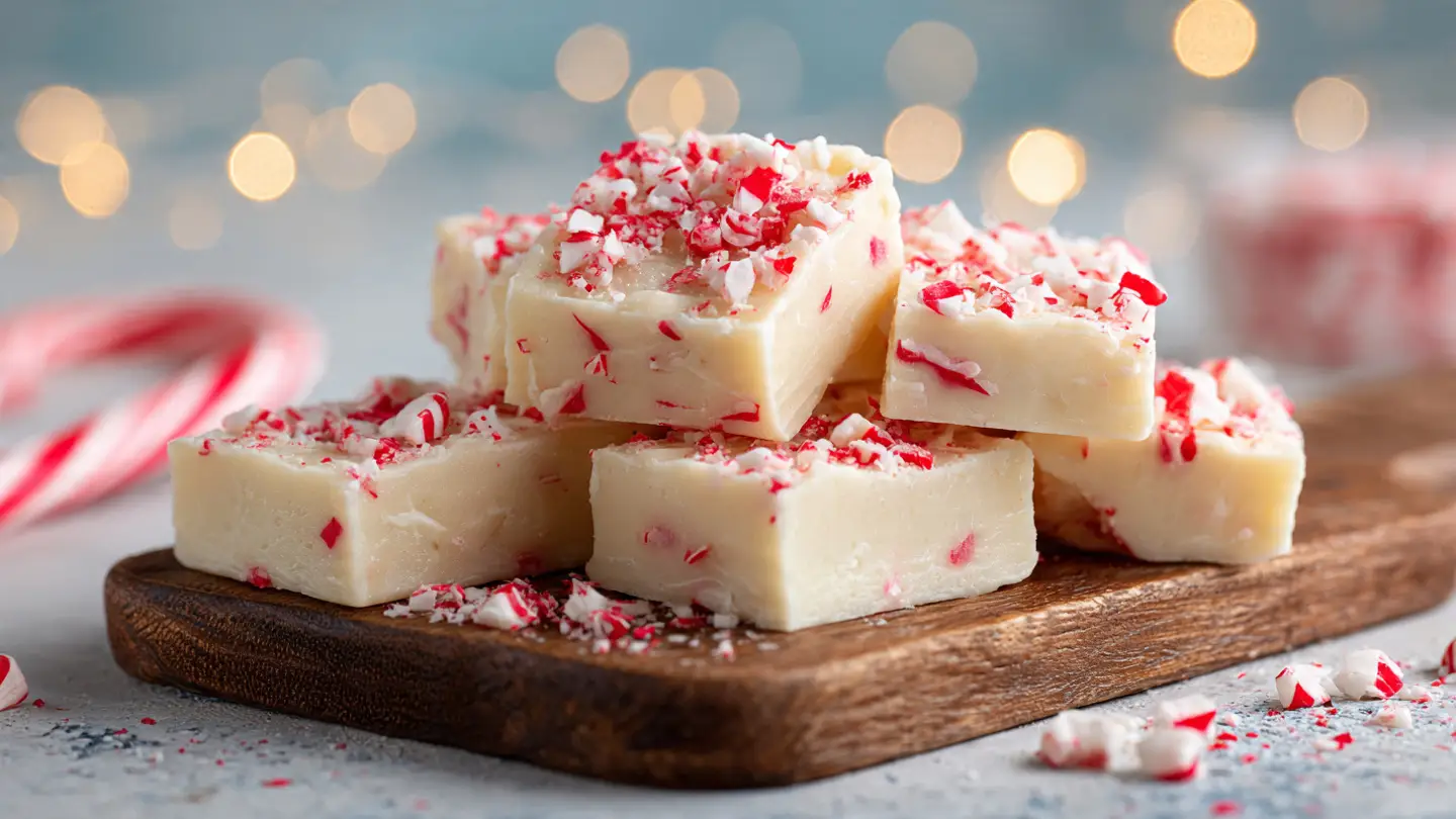 Best Ever Homemade White Chocolate Peppermint Fudge