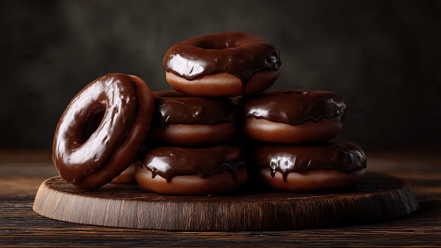 Rich Chocolate Donuts with a Silky Glaze