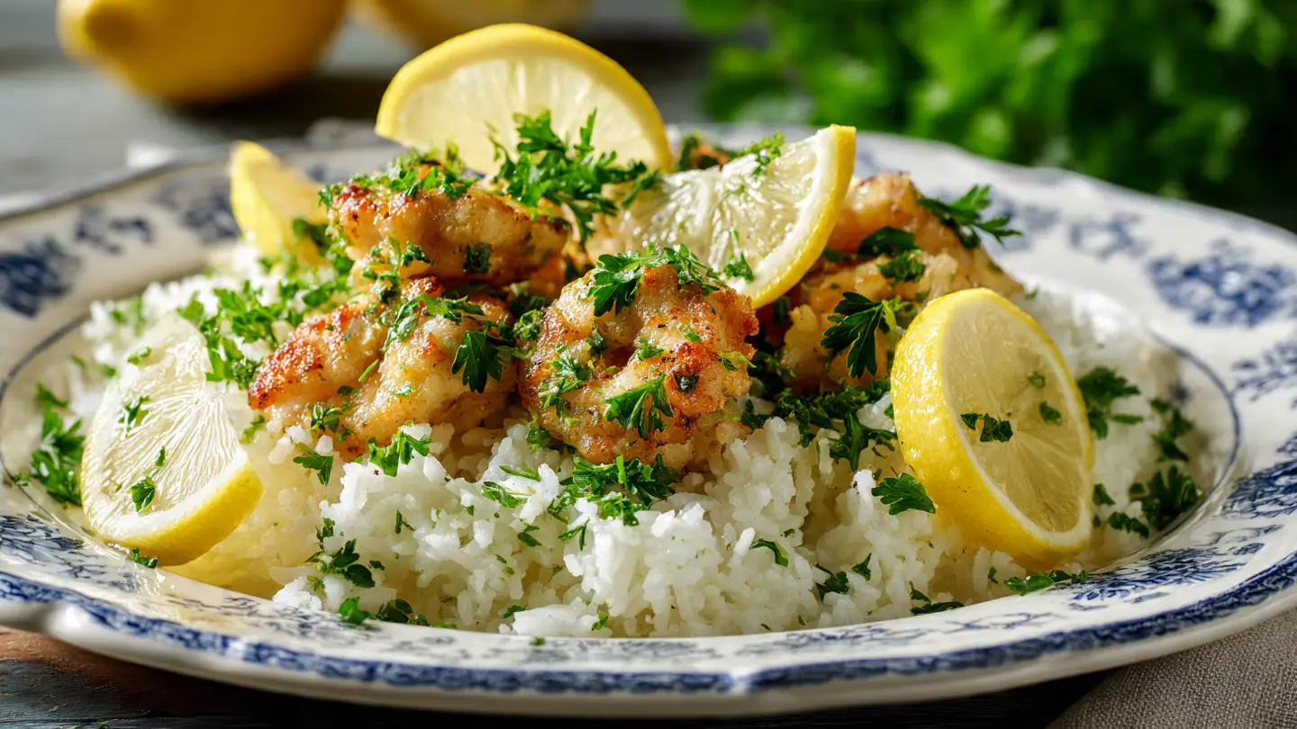 Chicken Scampi with Garlic Rice