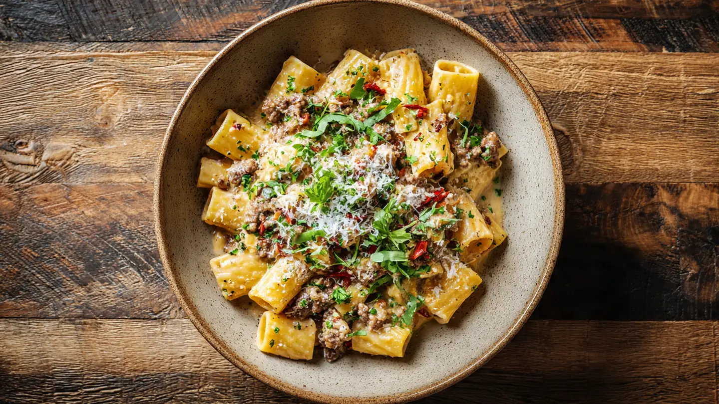 Creamy Sausage Rigatoni