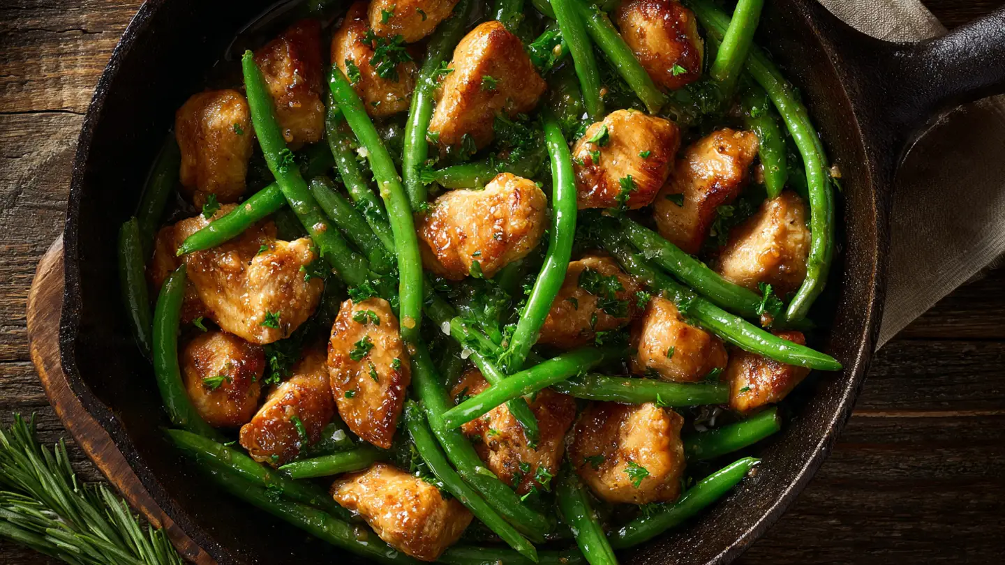 Garlic Butter Chicken Green Beans Skillet