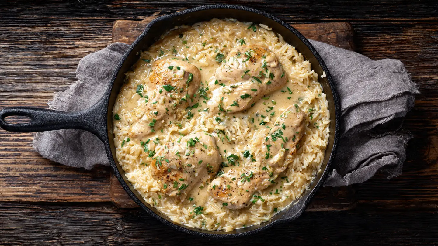Creamy Smothered Chicken and Rice